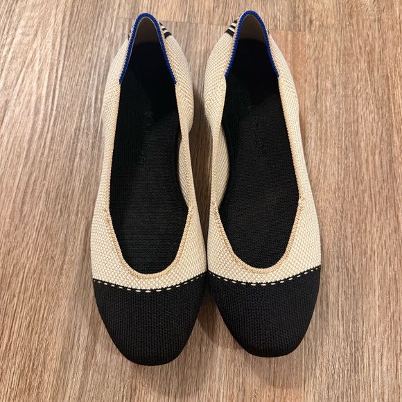 Rothy's Shoes - Rothy's The Square in Tuxedo Cap Toe Knit Flats Women's 8.5 Minimalist Preppy